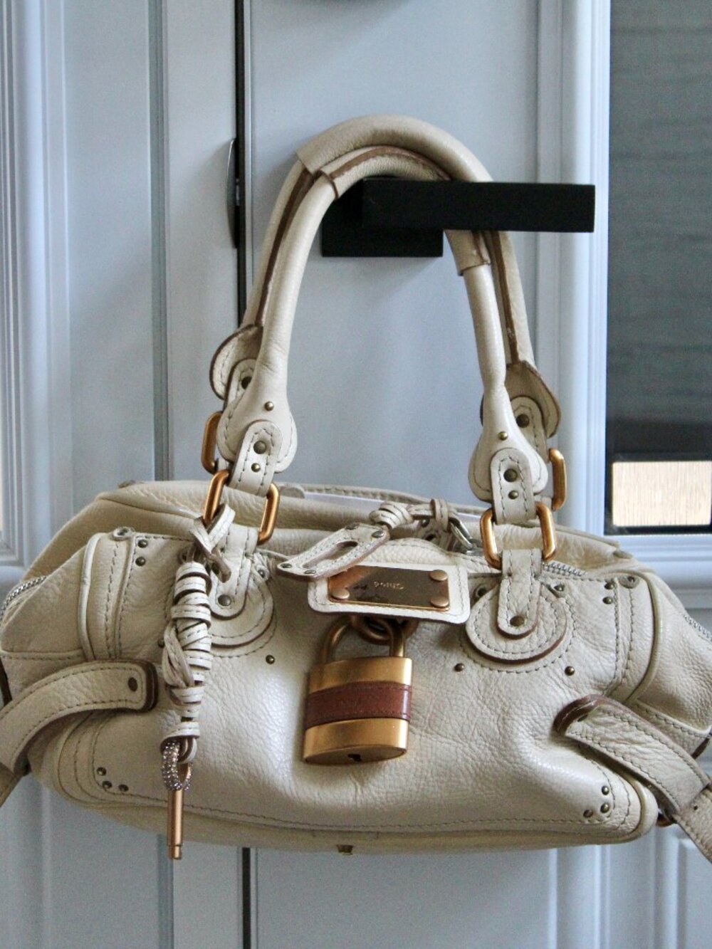 Vintage Chloé Paddington Leather Bag w/ 2 Padlocks, 2 Keys & Authentication card
